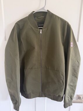 Lucky Brand Olive Green Zip-Up Bomber Jacket